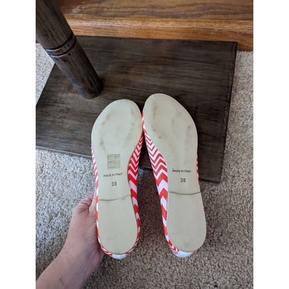 MISSONI chevron orange and white art in Africa ballet Flatts sz 38 euc - Picture 3 of 3